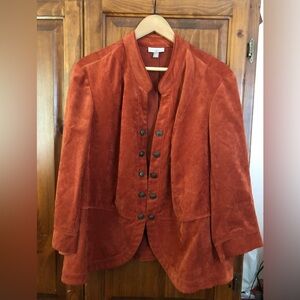 Roz & Ali Rust Burnt Orange Blazer Jacket, Plus Size 2X
